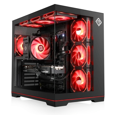 PC de jeu 4K avec processeur Intel Core Ultra 7, carte graphique Radeon RX 9070 XT, 32 Go de RAM et bo&icirc;tier styl&eacute; RGB/verre.