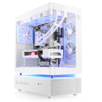 PC de jeu 4K de l'&eacute;dition blanche : Ryzen 7 9800X3D y compris refroidissement par eau, Radeon RX 9070 XT, 32 Go DDR5. Une puissance maximale pour des FPS &eacute;lev&eacute;s !
