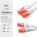 Câble patch plat Cat6 de 5m, blanc/rouge