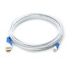 Câble microHDMI vers HDMI 2.0, 1,5 m, blanc/bleu
