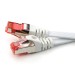 Câble patch plat Cat7 de 0,25m, blanc/rouge