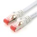 Câble patch plat Cat7 de 0,25m, blanc/rouge