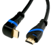 Câble HDMI 2.0, coudé, 7,5 m, noir/bleu