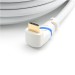 Câble HDMI 2.0, coudé, 0,5 m, blanc/bleu