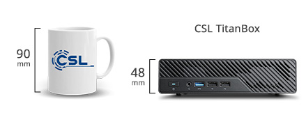 Comparaison de taille tasse avec le Mini PC