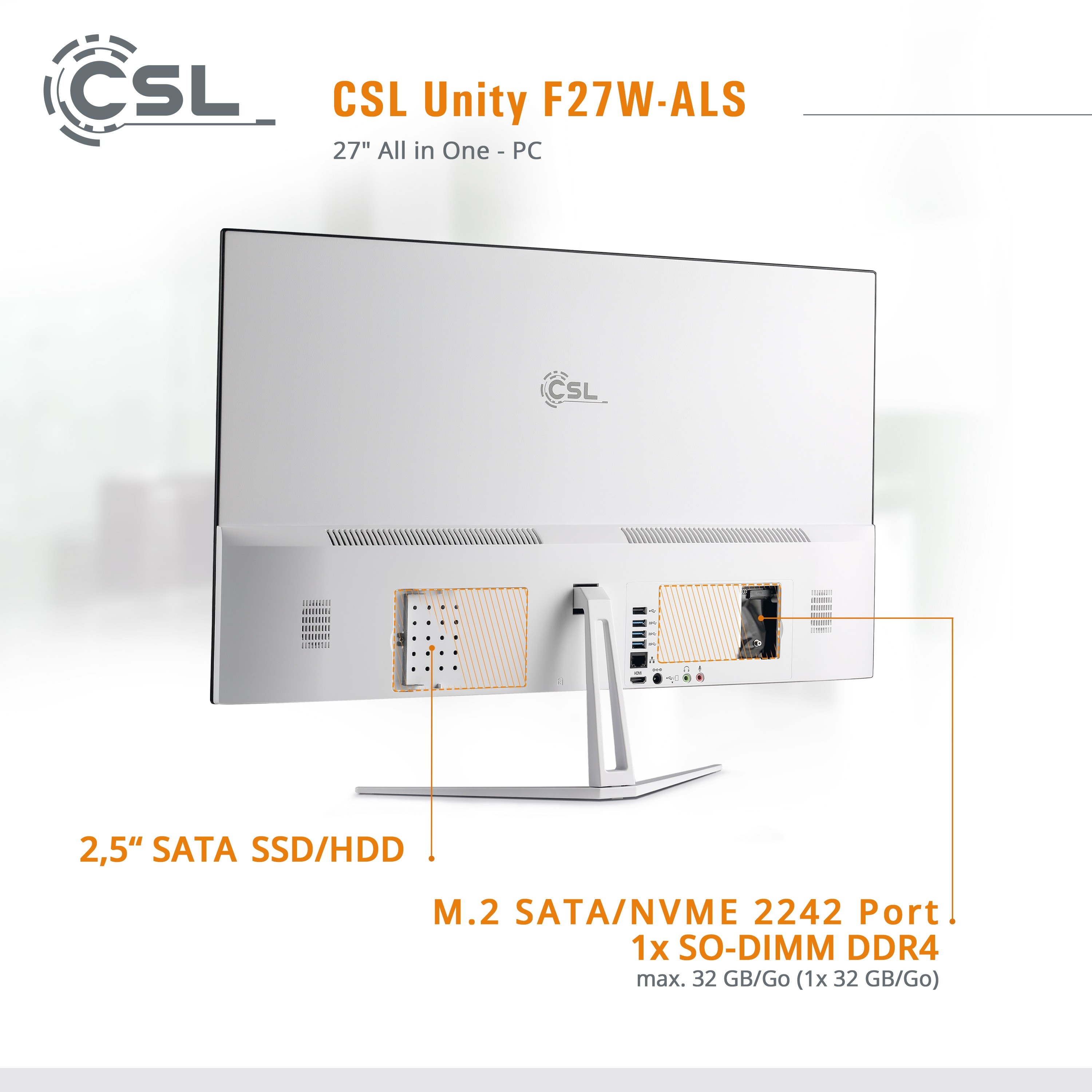 All-in-One-PC CSL Unity F27W-ALS / Windows 11 Home / 512GB+16GB | CSL ...