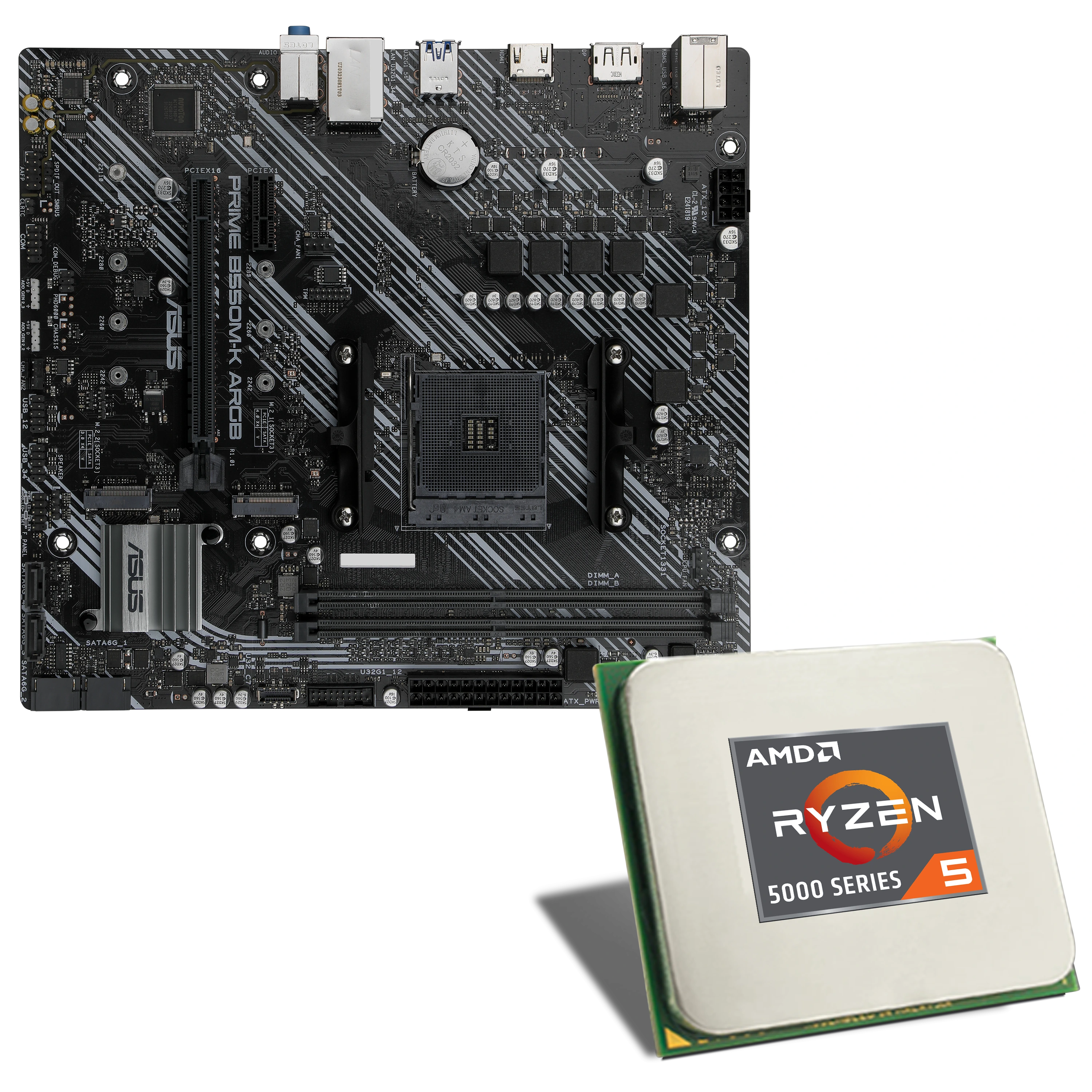 Pacchetto AMD Ryzen 5 5600X / scheda madre ASUS PRIME B550M-K ARGB 