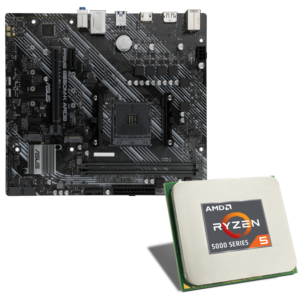 Pacchetto AMD Ryzen 5 5600X / scheda madre ASUS PRIME B550M-K ARGB