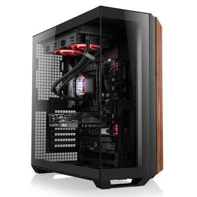 PC da gioco ad alte prestazioni con un elegante look in legno con CPU Ryzen 7 7800X3D, 32 GB di RAM, 2 TB di SSD e RTX 5070 Ti.