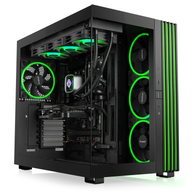PC da gioco di fascia alta con CPU Intel Core Ultra 7, Gerforce RTX 5080 e 64 GB di RAM DDR5 - incluso il raffreddamento ad acqua be quiet! e WiFi 7.