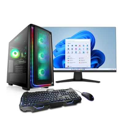 Un sistema completo di prima classe per il gioco WQHD con processore AMD Ryzen 7 e grafica GeForce RTX 5060 Ti - incluso monitor 27" 1440p.