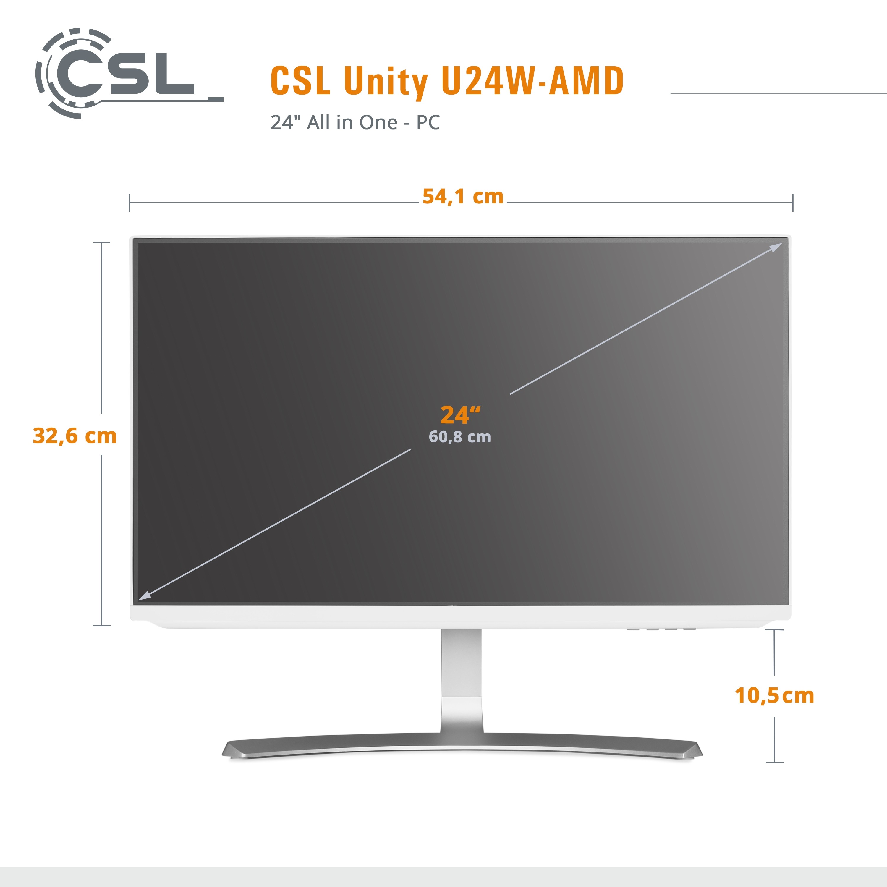 All-in-One-PC CSL Unity U24W-AMD / 3200G / 500 GB / 8 GB RAM | CSL Computer