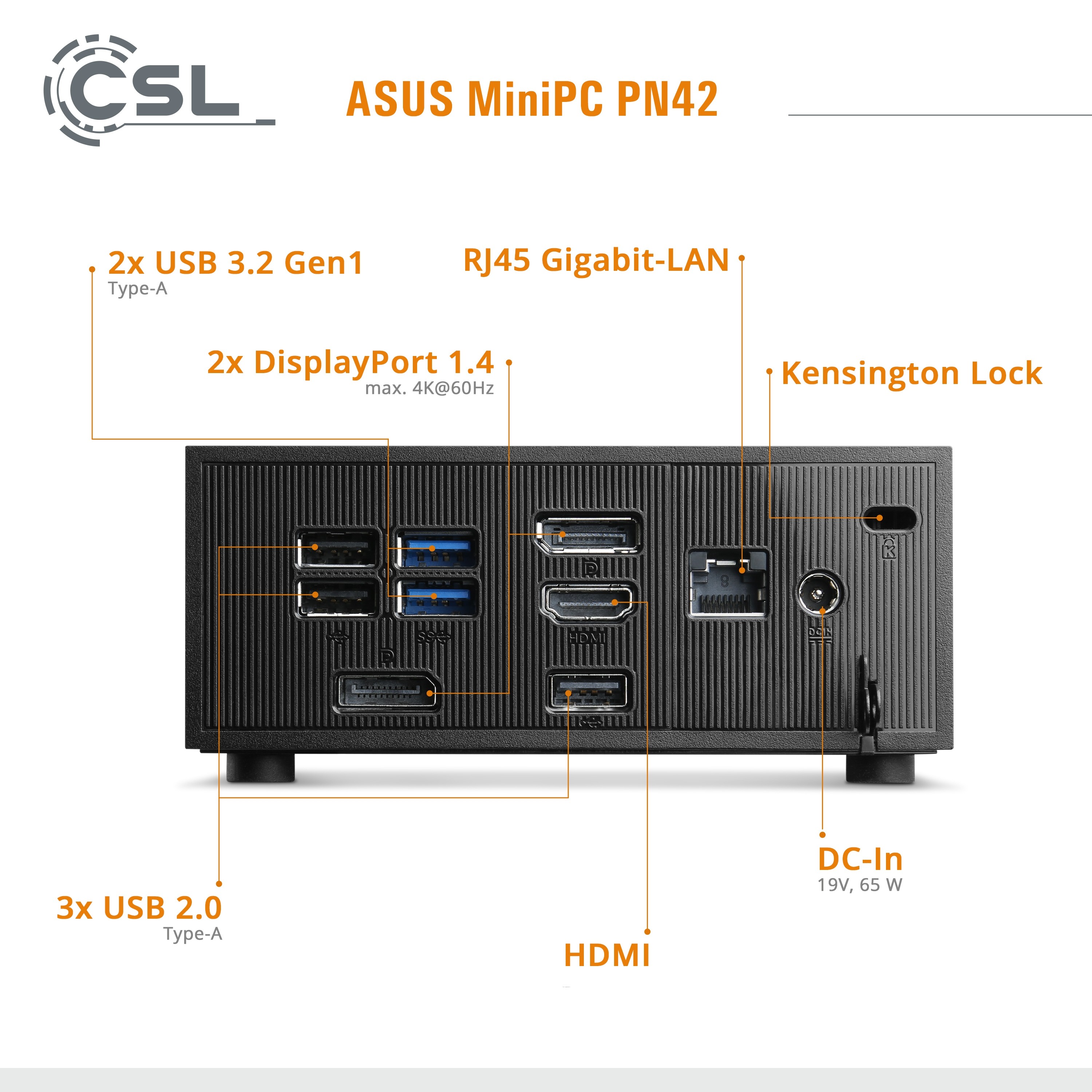 ASUS PN42-SN004AV Barebone Mini-PC mit Intel Celeron N100 Prozessor, 128 GB  SSD Speicher, 4 GB DDR4 RAM, WiFi 6, Bluetooth 5.0, mit Audio-Chip,  schwarz: Amazon.de: Computer & Zubehör