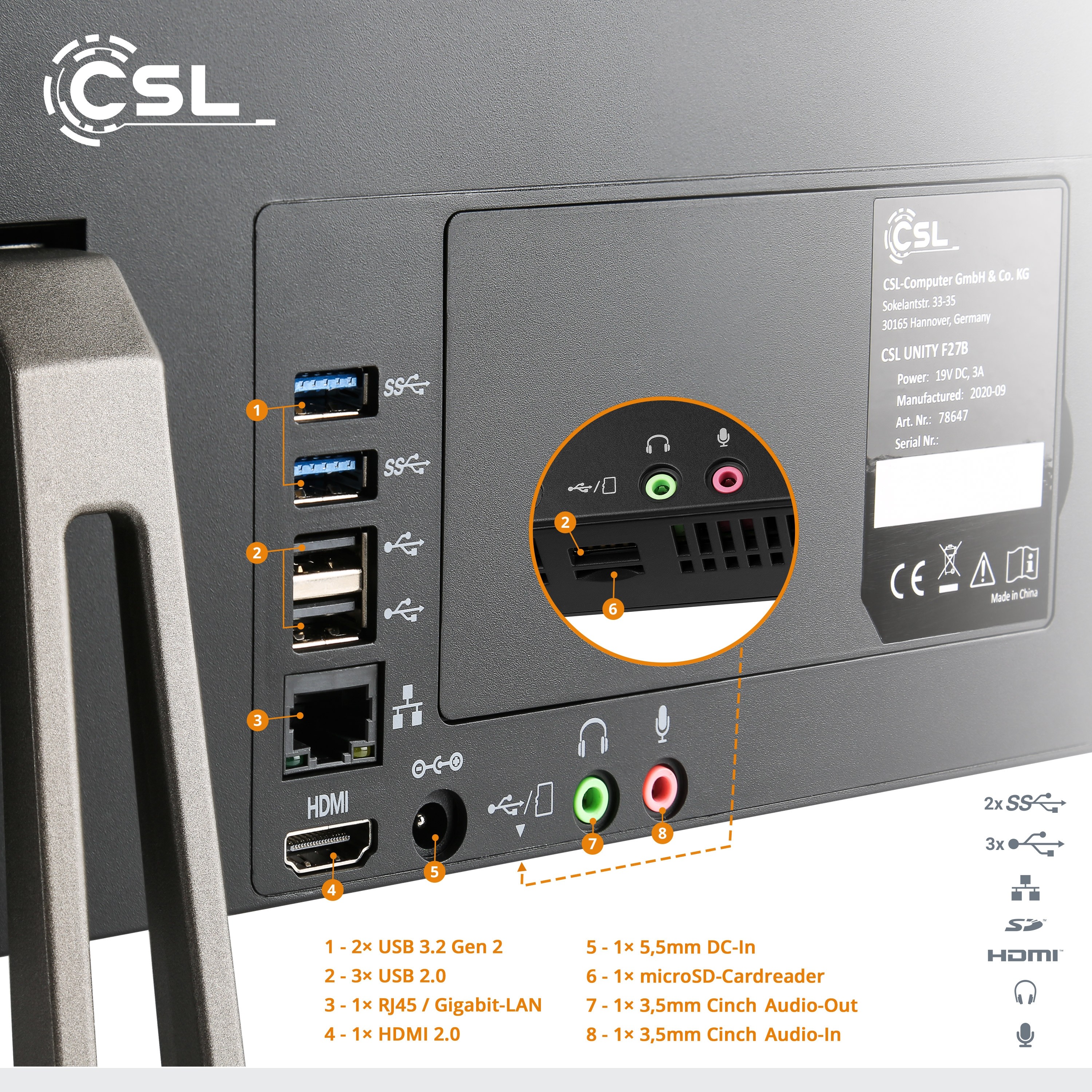CSL Computer 16 / Windows F27B-JLS / CSL GB / Unity | RAM 11 All-in-One-PC GB Home 256