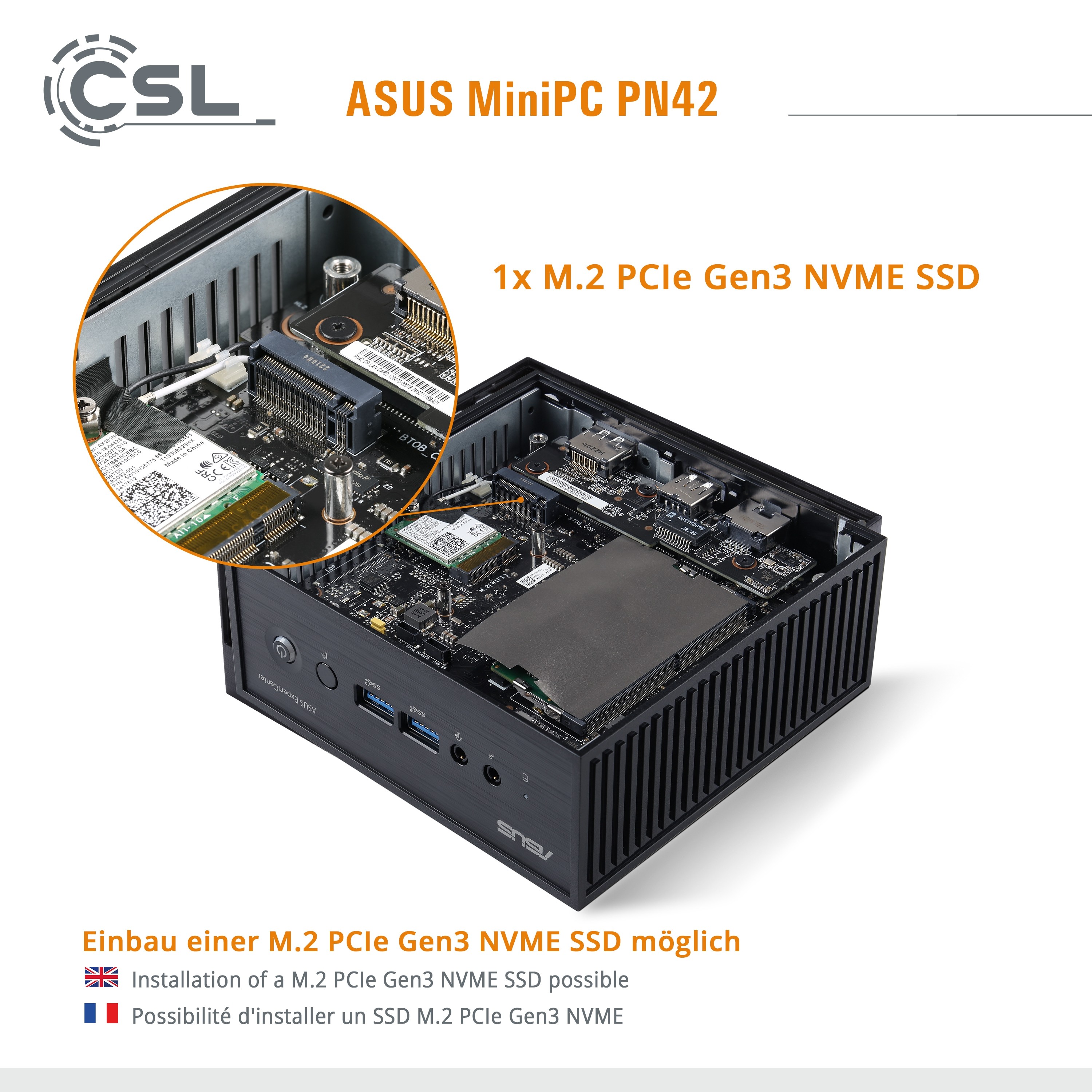 CSL Computer Mini PC ASUS PN42 N200 Windows 11 Pro 1000GB 32GB