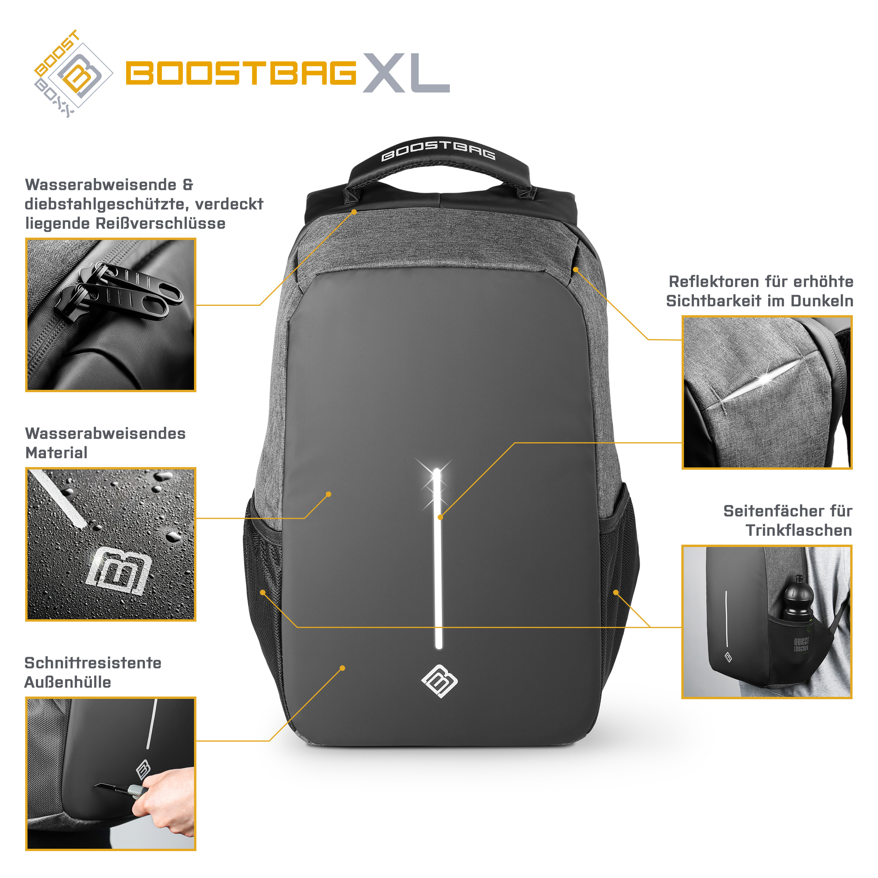 CSL Computer | BoostBoxx BoostBag XL - Notebook-Rucksack bis 17