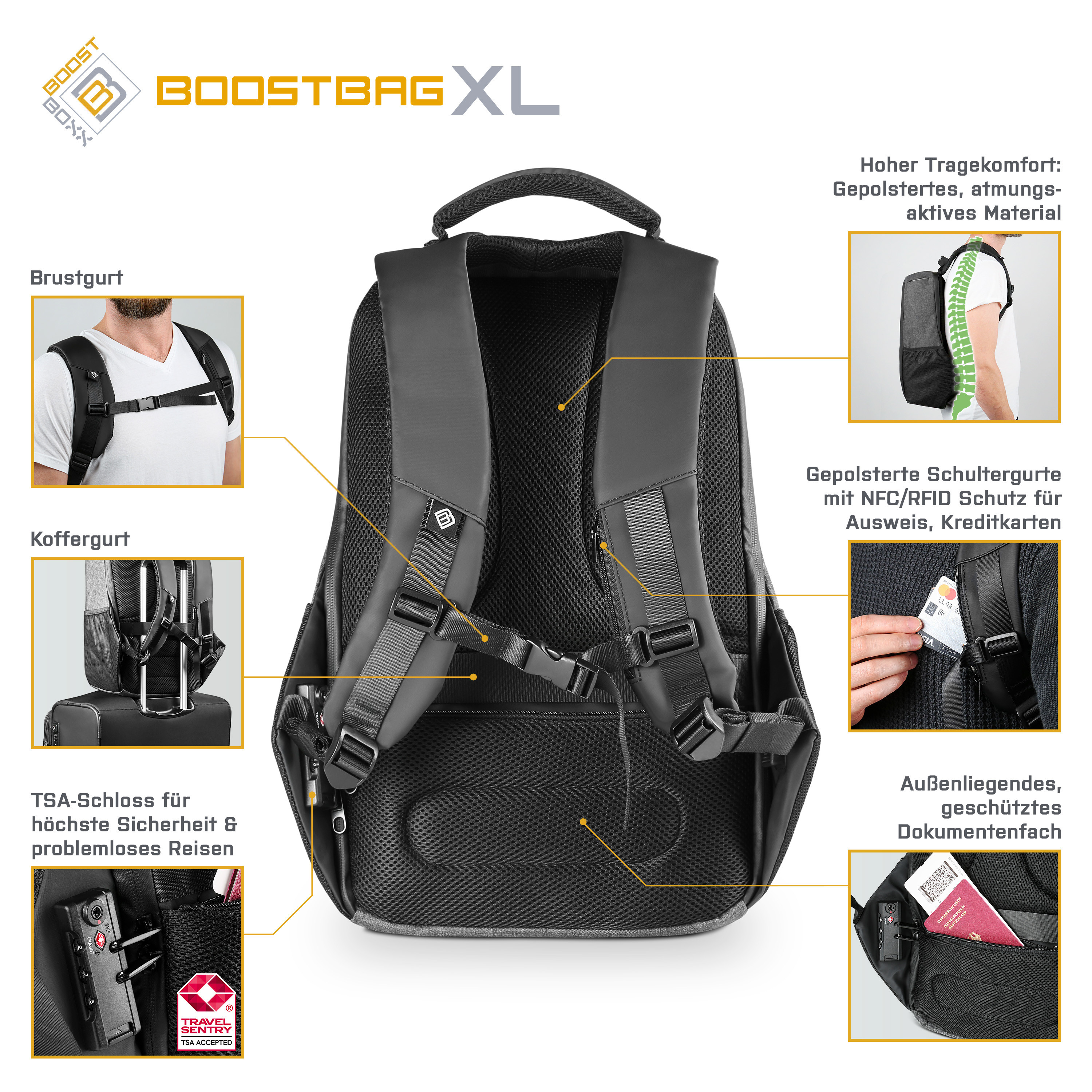 CSL Computer BoostBoxx BoostBag XL Notebook Rucksack bis 17