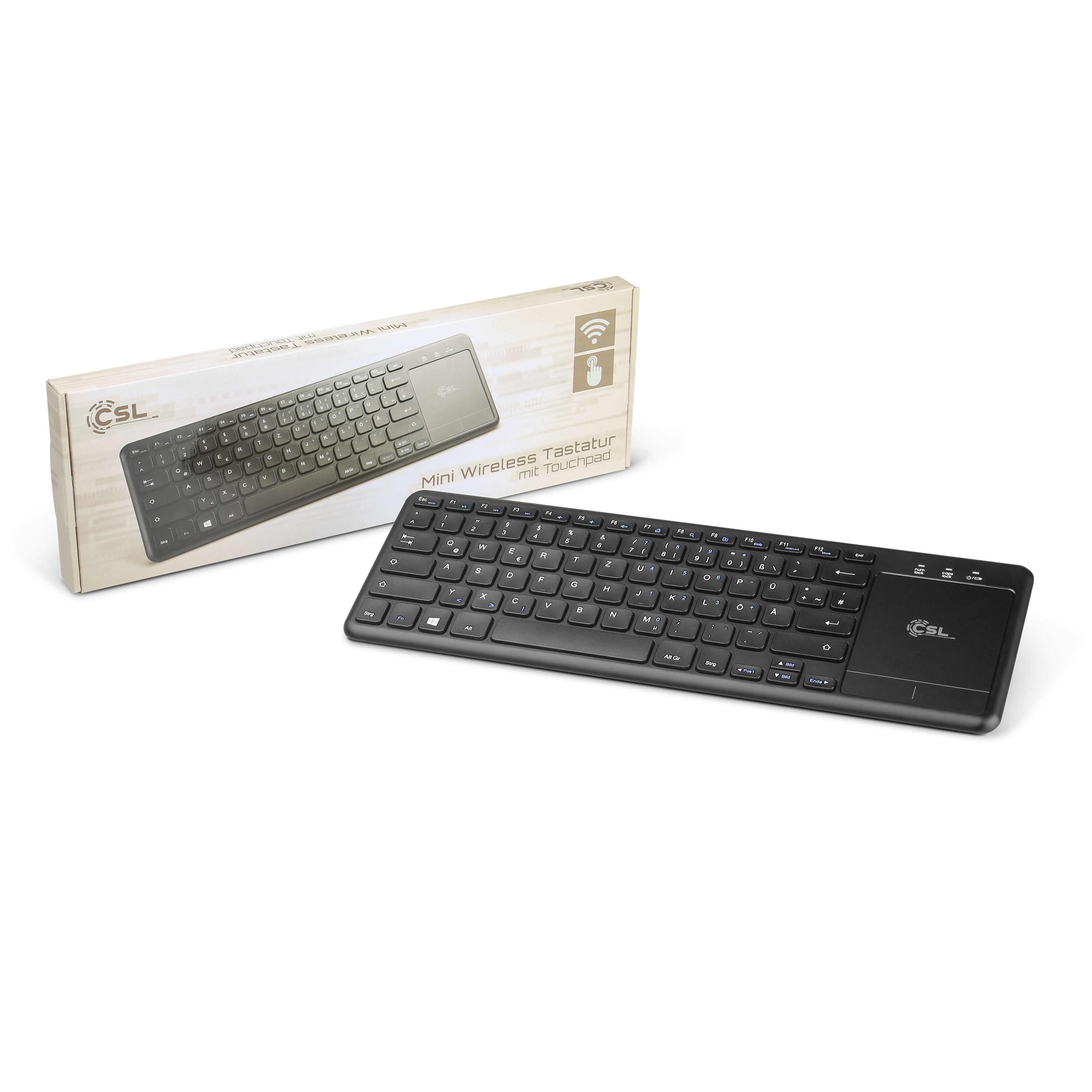 Csl Computer 2in1 Mini Wireless Tastatur Mit Touchpad