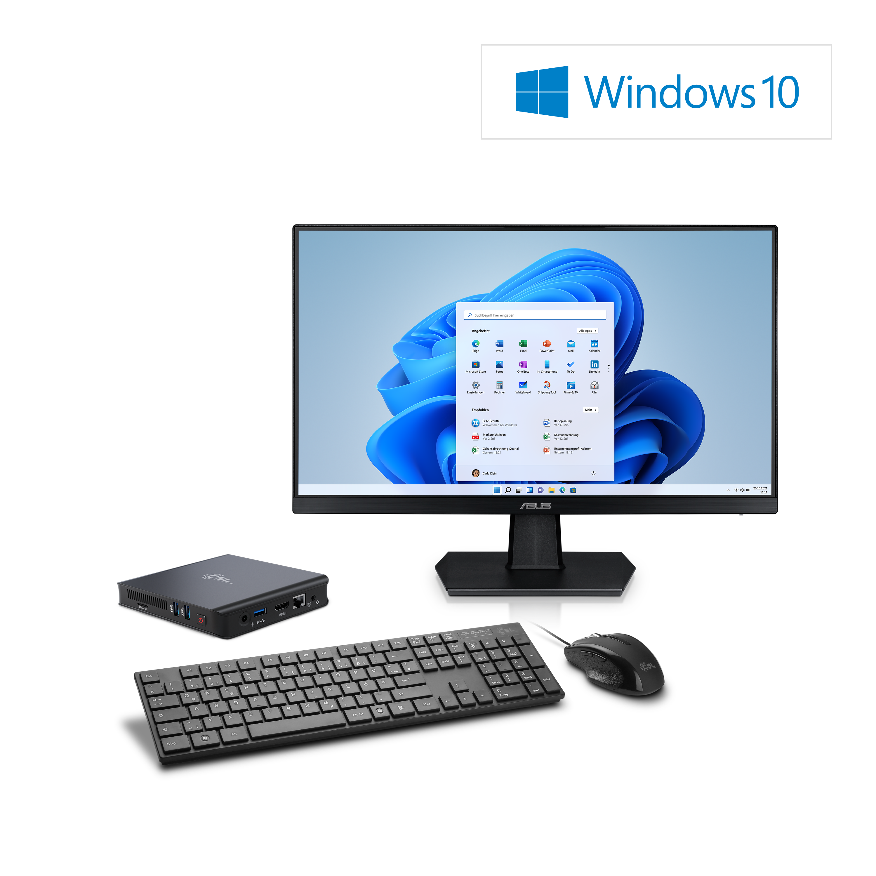 CSL Computer | Mini PC - CSL Narrow Box Ultra HD Compact v4 / Windows 10  Home inkl. 24