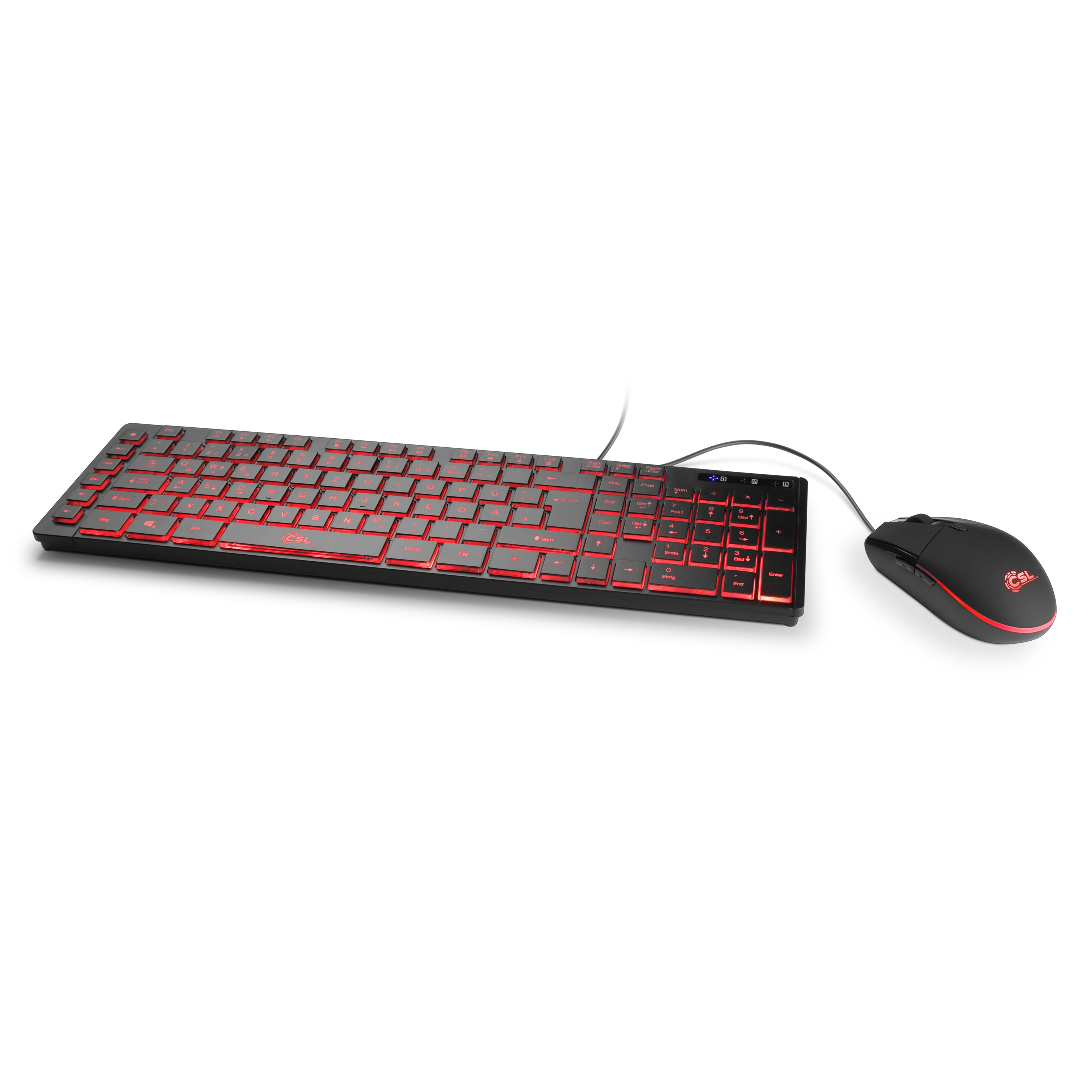 Csl Computer Csl Office Led Wired Tastatur Und Maus Mit Zahlreichen Einstellmoglichkeiten