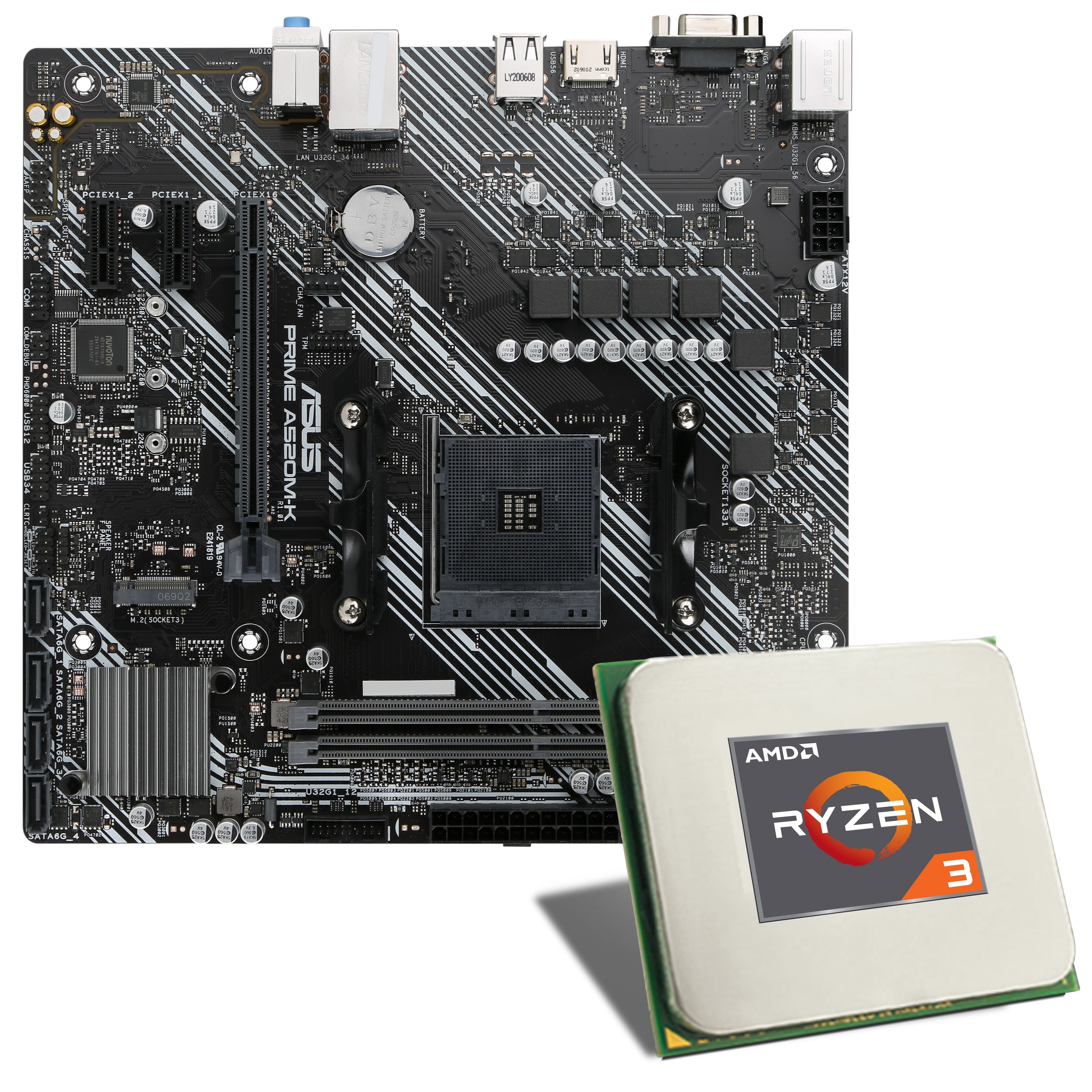 AMD Ryzen 3 4300GE / ASUS PRIME A520MK Mainboard Bundle