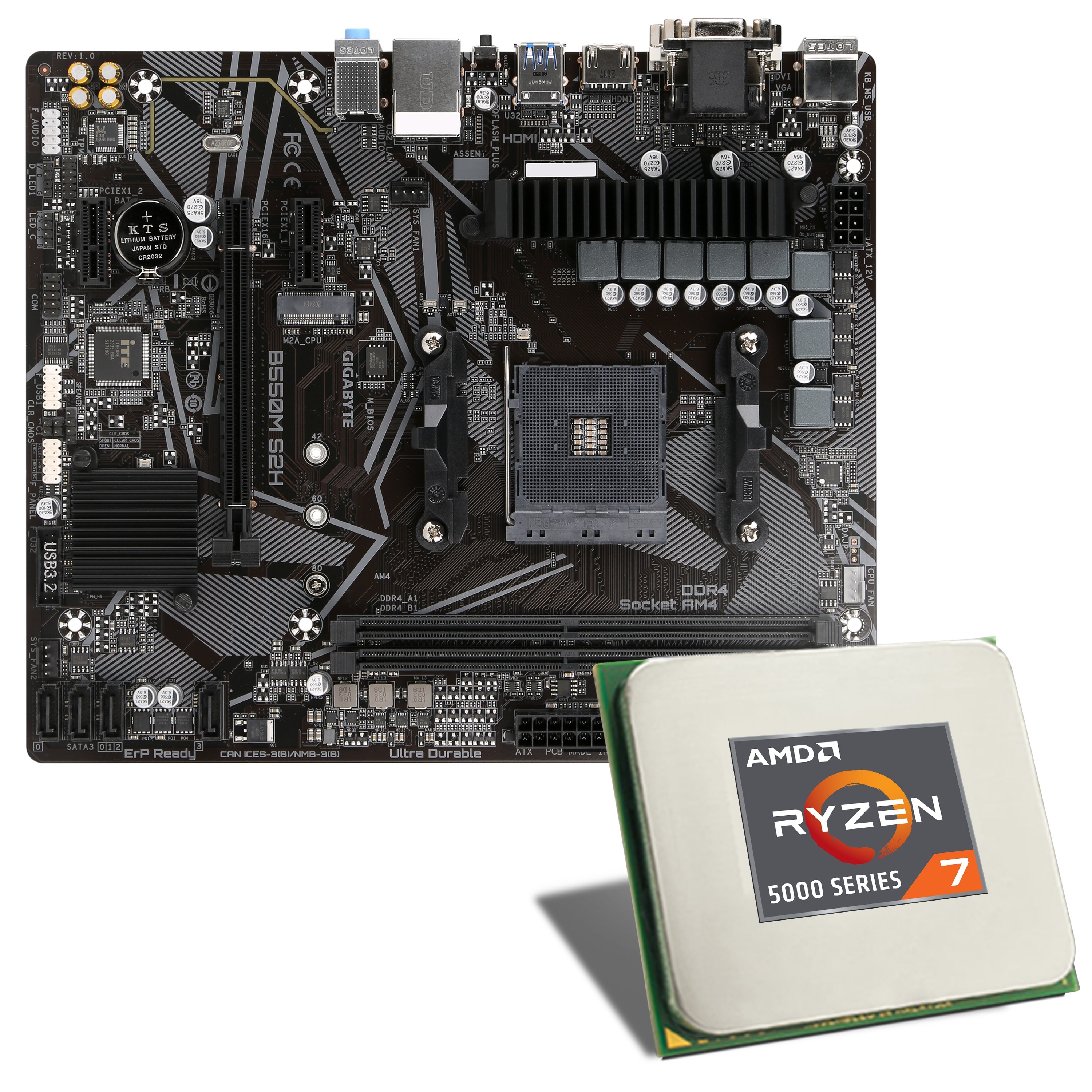 AMD Ryzen 7 5700G / Gigabyte B550M S2H Mainboard Bundle