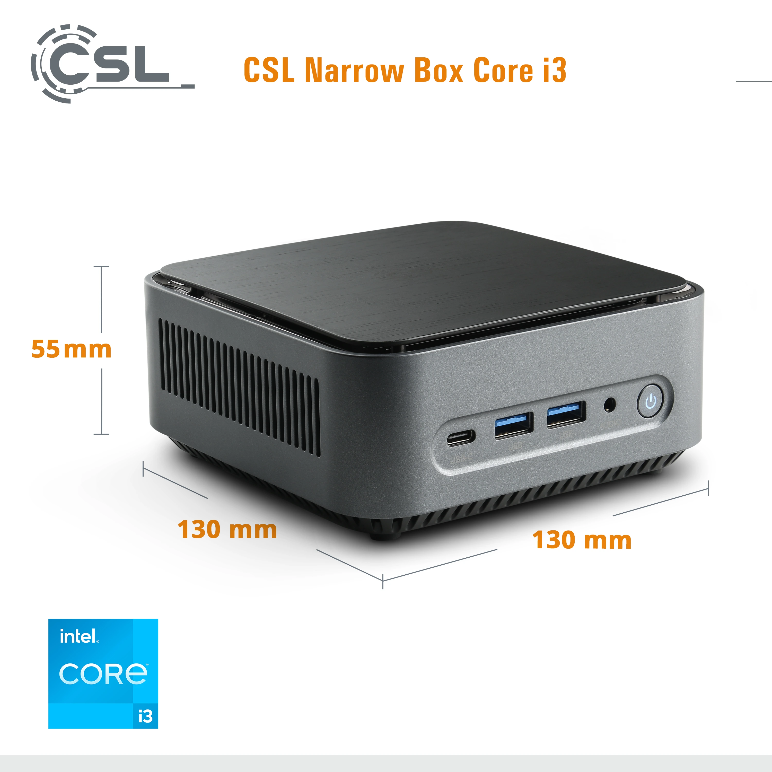 Mini PC - CSL Narrow Box Core i3 / Windows 11 Pro / 500GB+16GB | CSL