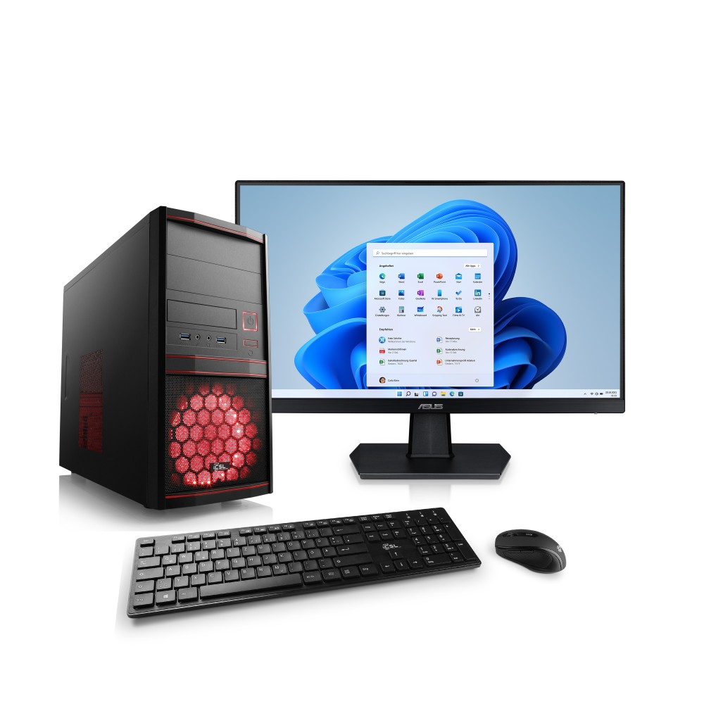 mit und Maus Monitor, CSL - Tastatur Computer Günstige PC-Systeme AMD CSL bei