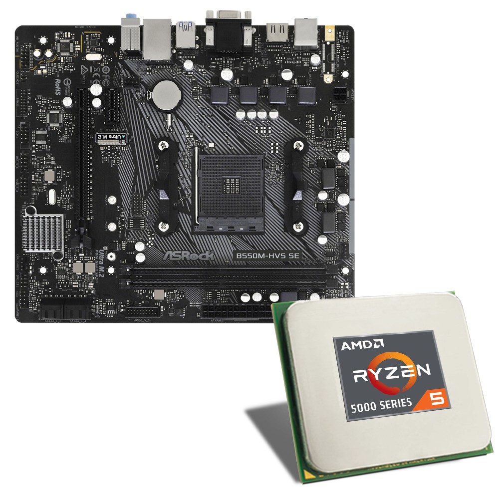 CSL Computer AMD Ryzen 5 5600X / ASRock B550MHVS SE Mainboard Bundle