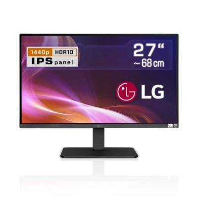 Der LG 27BA45QB-B ist ein 27" Monitor mit 16:9 WQHD-Display | 99% sRGB-Farbraum | Home Office