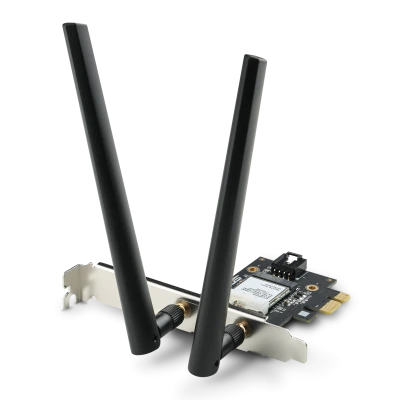Die WLAN PCIe Karte 2400 MBit/s (574 MBit/s @ 2,4 GHz), Bluetooth 5.2 - Asus PCE-AXE5400 bietet hervorragende &Uuml;bertragungsraten f&uuml;r Ihr drahtloses Netzwerk!
