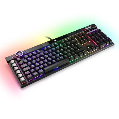 Corsair K55 Tastatur – mit 3-Zonen-RGB-Beleuchtung, programmierbaren G-Tasten, Multimedia-Hotkeys, Anti-Ghosting, Rollover-Funktion, Handballenauflage