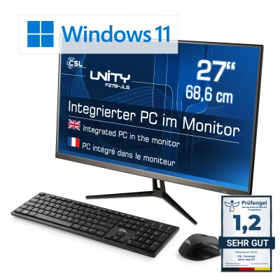 Ein starker, absolut lautloser und energieeffizienter Intel&reg; All-In-One-PC mit 27" Full HD Display, 16 GB RAM und Windows 11 Home.