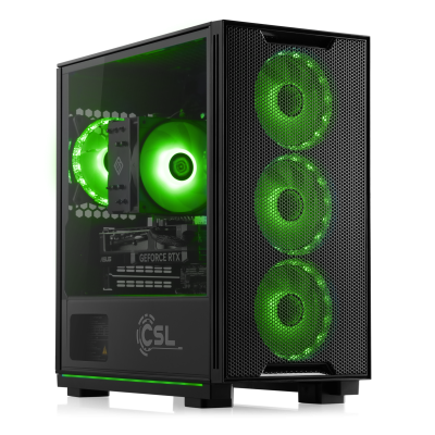 Ein kraftvoller AMD Ryzen 9 Gaming-PC mit GeForce RTX 5060 Ti Grafikkarte im modernen RGB-/Mesh-Design.