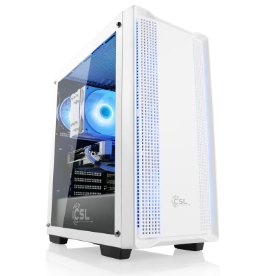 Ein starker AMD Ryzen 5 Gaming-PC mit RTX 5060 Grafik in wei&szlig;er Optik, der f&uuml;r Aufl&ouml;sungen von Full HD bis WQHD optimiert ist.