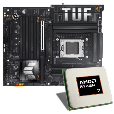 Bundle mit AMD Ryzen™ 7 9800X3D CPU & ASUS TUF GAMING X870-PLUS WiFi Mainboard: Maximale Gaming-Leistung für High-End-PCs.