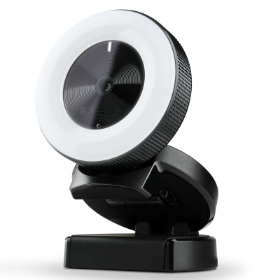 Leichtgewichtige, qualitative gute Razer Kiyo Webcam mit integriertem Mikrofon und RightLight.