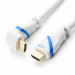 HDMI 2.0 Kabel, gewinkelt, 10 m, weiß/blau