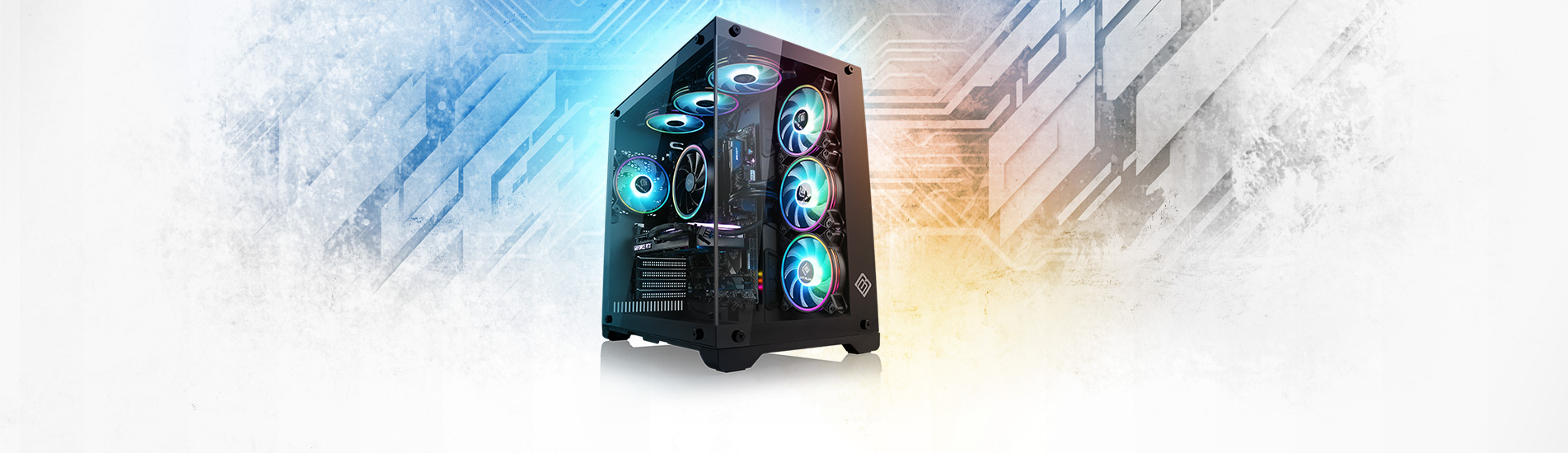 Ein AMD Ryzen 7 Gaming-PC mit starker GeForce RTX 4070 Grafikpower im stylischen RGB/Glas-Design - maßgeschneidert für satte FPS.
