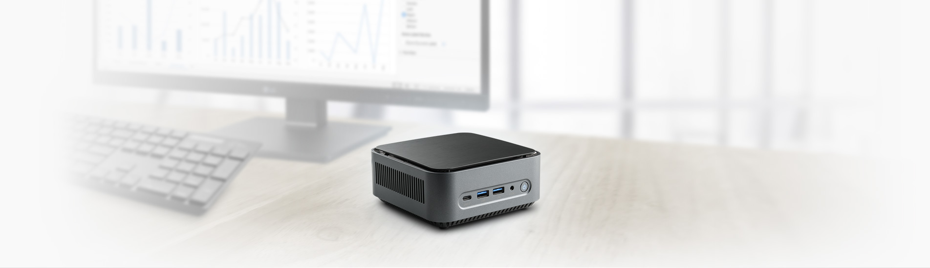 Ein preisgünstiger Intel® Mini-PC mit Windows 11 Home - leistungsstark, absolut lautlos und mit platzsparendem Design.