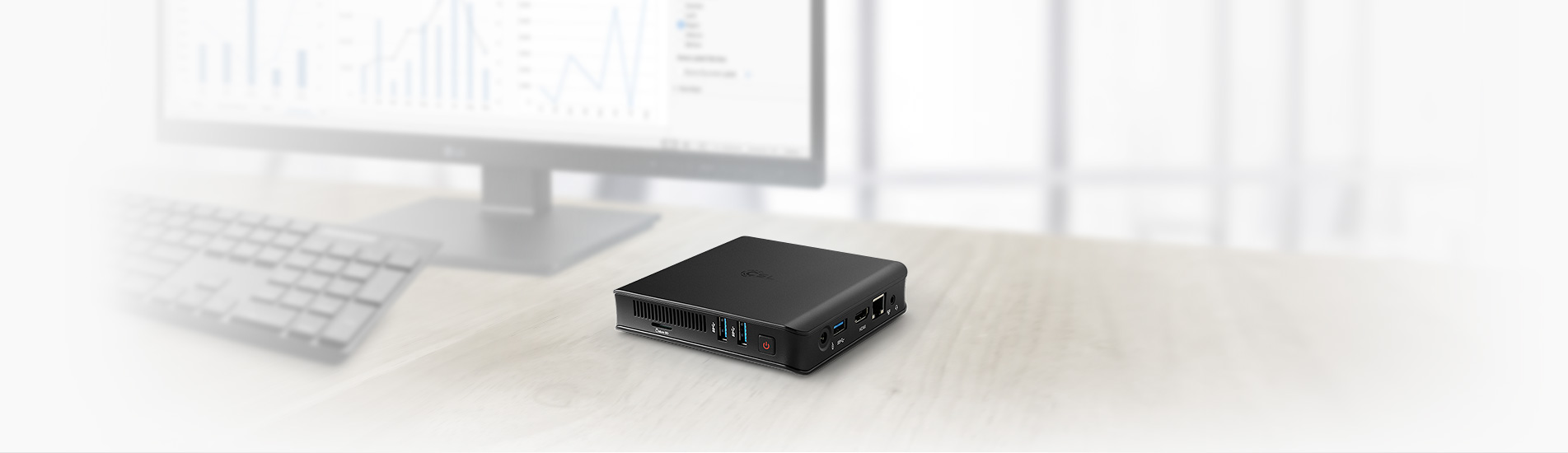Ein leistungsstarkes Modell unserer beliebten Mini PC-Reihe mit Intel® N4120 QuadCore-CPU und integriertem 128 GB eMMC-Speicher.