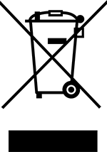 WEEE Richtlinie Symbol (Abfalltonne durchkreuzt mit Balken)